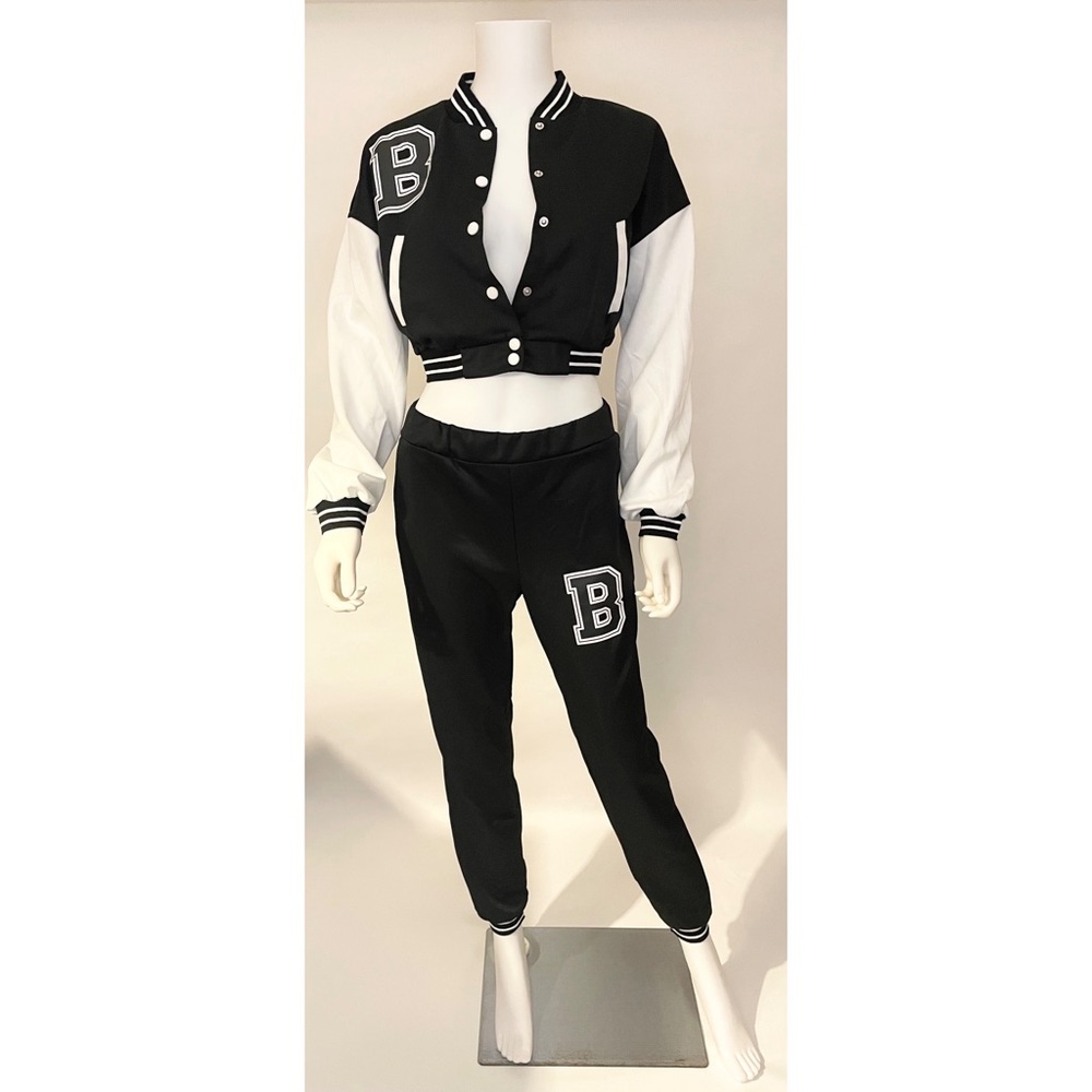 Cropped Bomber Jacket & Pants Set